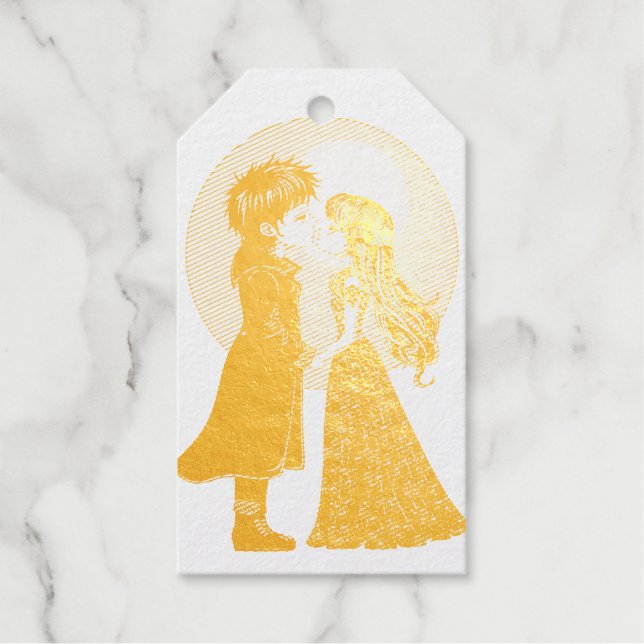 Étiquettes Cadeaux Gothique Emo Enfants Kiss Valentine's Day (Recto)