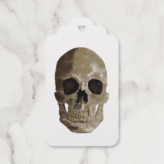 Étiquettes Cadeaux Halloween crâne grungy (Verso)