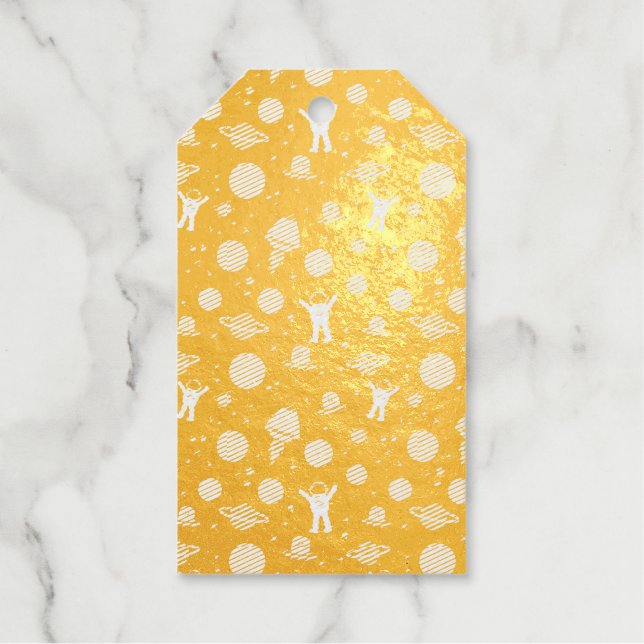 Étiquettes Cadeaux illustration de motif spatial (Recto)