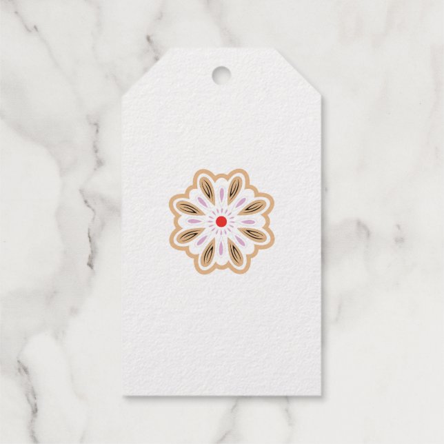 Étiquettes Cadeaux Impression d'art floral Mandala | Décor Boho (Verso)