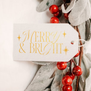 Étiquettes Cadeaux Joyeuses et brillantes étoiles rétro