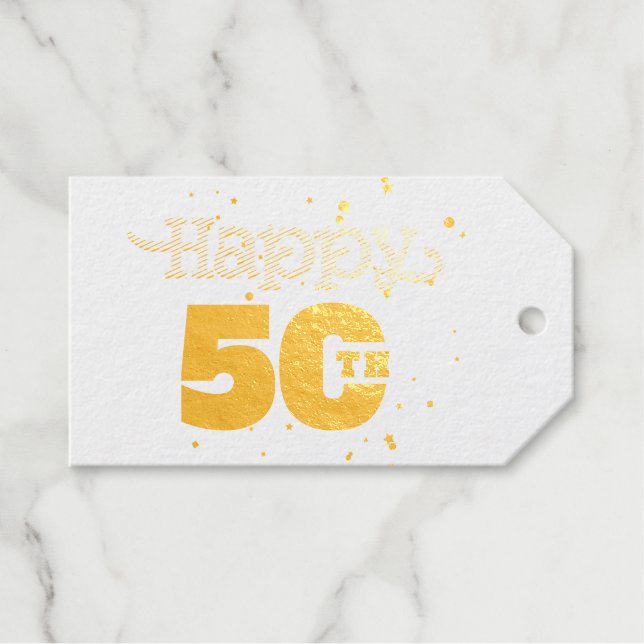 Étiquettes Cadeaux Joyeux 50ème (Recto (horizontal))