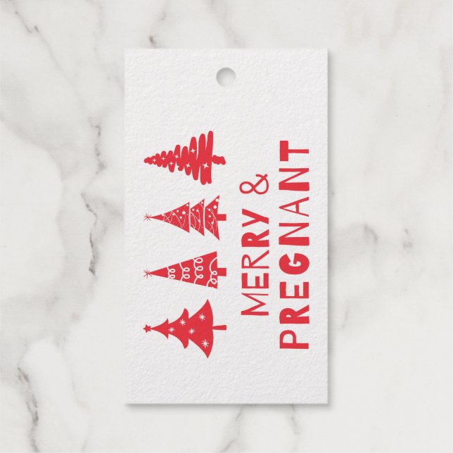 Étiquettes Cadeaux Joyeux et enceinte à Noël (Verso)
