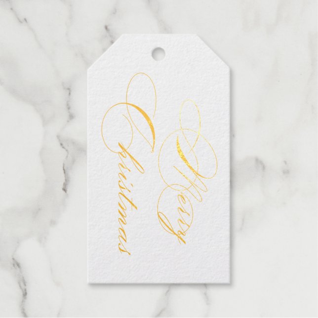 Étiquettes Cadeaux Joyeux or de Noël (Recto)