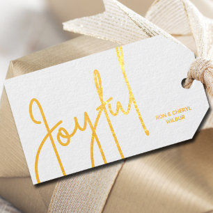 Étiquettes Cadeaux Joyful foil gift tags