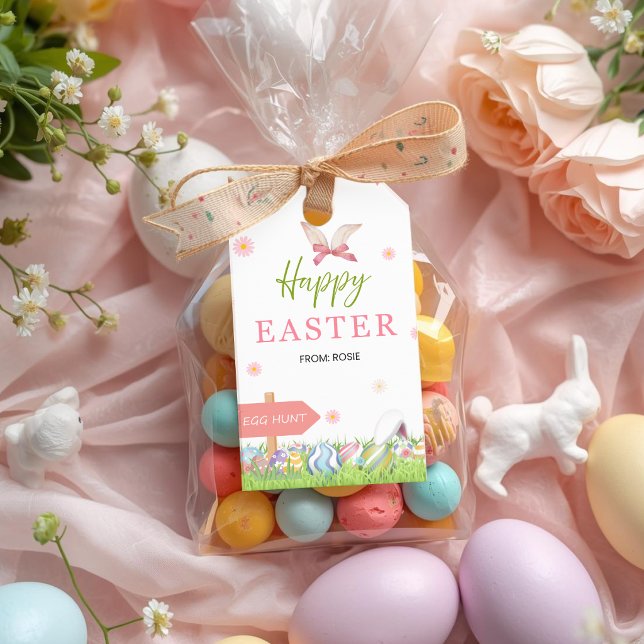 Étiquettes Cadeaux Lapin de Pâques Joyeux | Étique (Créateur téléchargé)