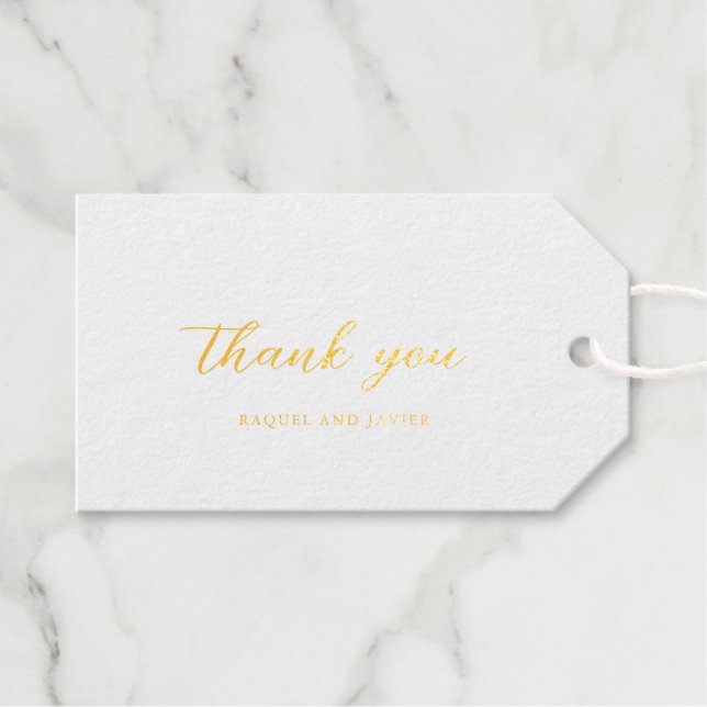 Étiquettes Cadeaux Mariage Classique Élégant (Recto (horizontal))