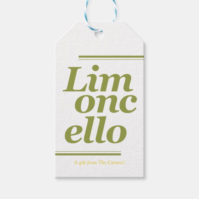Étiquettes cadeaux Mariage de Limoncello Merci (Devant)