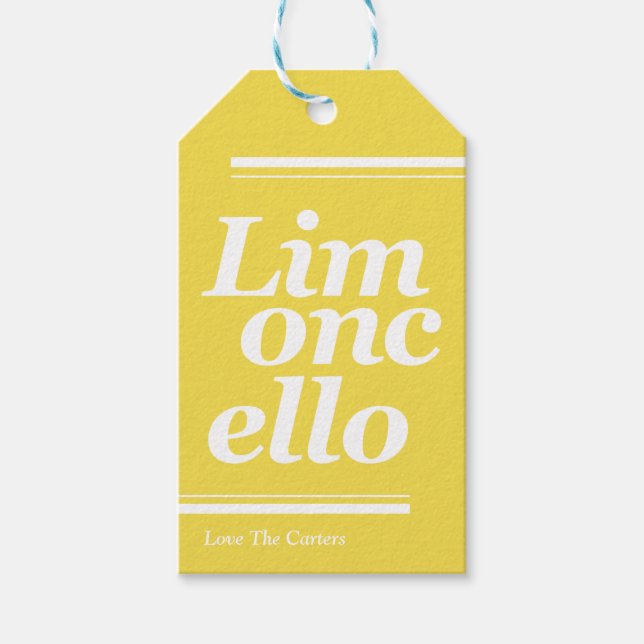Étiquettes cadeaux Mariage de Limoncello Merci (Devant)