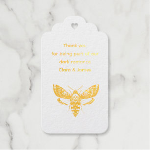 Étiquettes Cadeaux Mariage gothique Moth & Lace Noir & Blanc