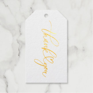 Étiquettes Cadeaux Merci de calligraphie minimaliste et élégant