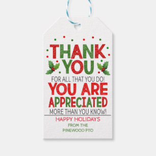Étiquettes cadeaux Merci de Noël