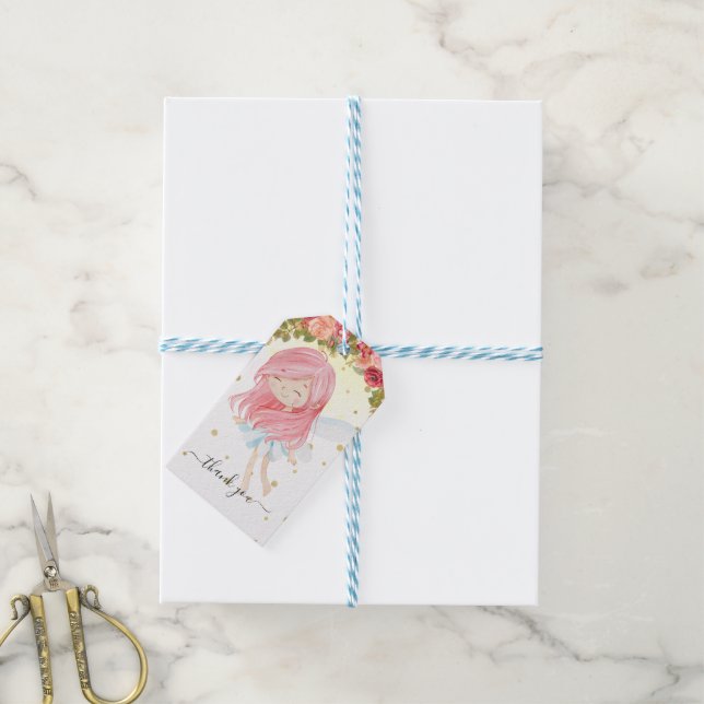Étiquettes cadeaux Merci fée | Jardin enchanté (Avec de laficelle)