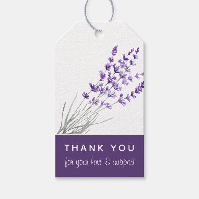 Étiquettes cadeaux Merci Mariage Lavender (Devant)
