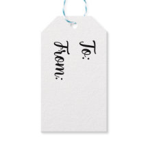 Étiquettes cadeaux minimalistes - De et vers