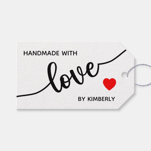 Étiquettes Cadeaux Minimalistes Fabriquées avec Am (Devant (Horizontal))