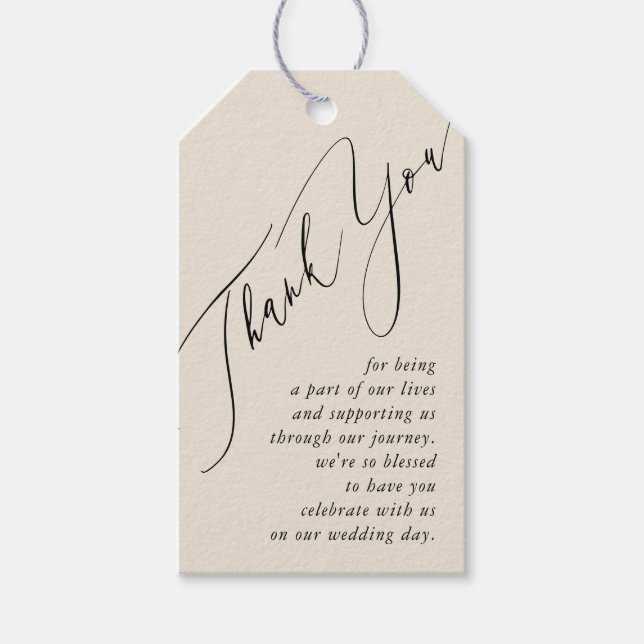 Étiquettes Cadeaux minimaux simples Merci Mariage (Devant)