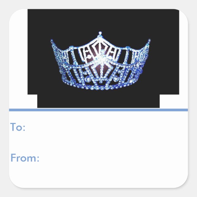 Étiquettes cadeaux Miss America Blue Crown Peel &  (Devant)