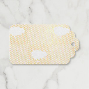 Étiquettes Cadeaux Motif en damier de Pâques avec blanc Chick Motif