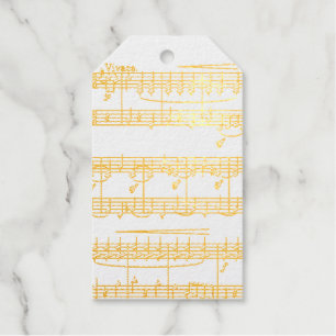 Étiquettes Cadeaux Musique dorée  