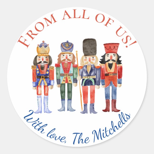 Étiquettes Cadeaux Noël Casse-Noisette Rond (Devant)