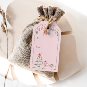 Étiquettes Cadeaux Noël Dessinées à la Main Inspir