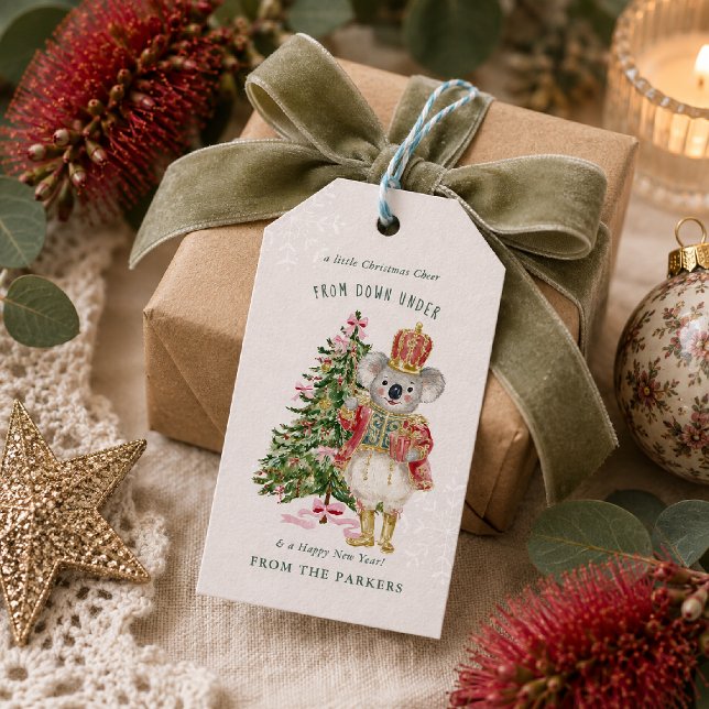 Étiquettes Cadeaux Noël Koala Australien (Créateur téléchargé)