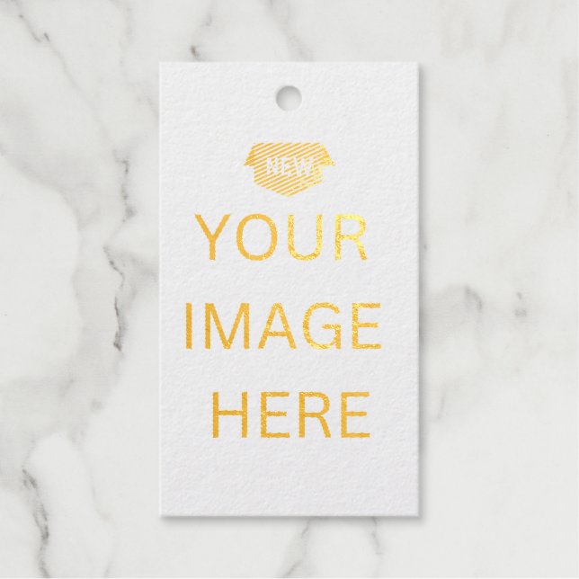 Étiquettes Cadeaux NOUVEAUTÉ ! Balises cadeaux Foil Gold - Rectangle  (Recto)