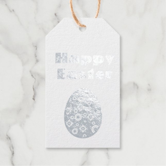 Étiquettes Cadeaux Oeuf de Pâques moderne Art du papier rétro (Recto)