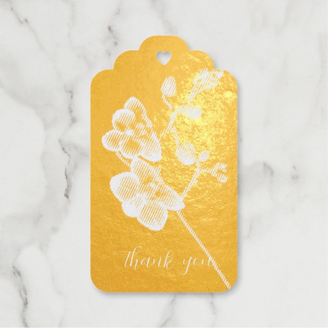 Étiquettes Cadeaux Orchidée rose blanc couleur noir pâle violet doux (Recto)