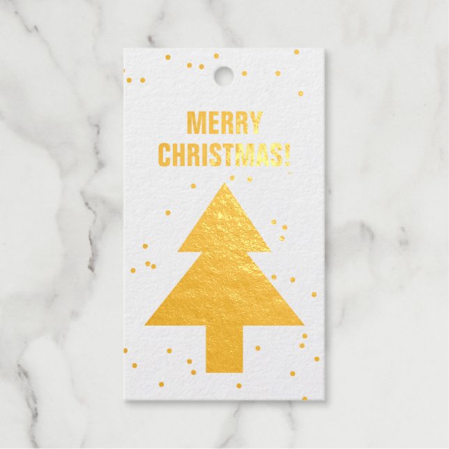 Étiquettes Cadeaux Papier or marque cadeau de Noël avec design modern (Recto)