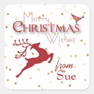 Étiquettes cadeaux personnalisées de rennes de Noë