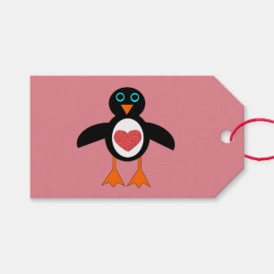 Étiquettes Cadeaux Personnalisées Pingouin Amour M