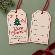 Étiquettes cadeaux personnalisées pour sapin de No