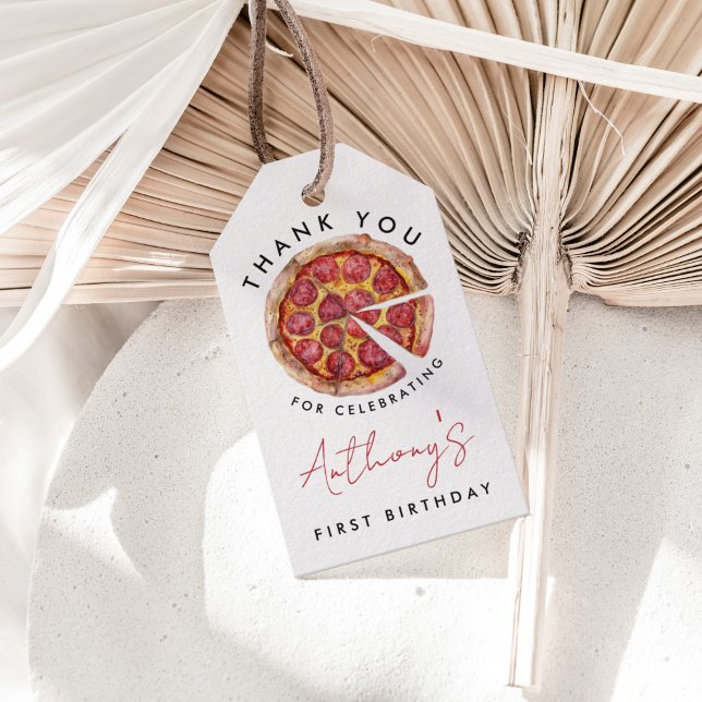 Étiquettes Cadeaux Pizza pour 1er Anniversaire 'Un (Créateur téléchargé)