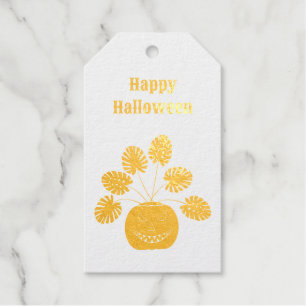 Étiquettes Cadeaux Plante Halloween Monstera en Citrouille personnali
