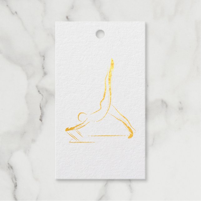 Étiquettes Cadeaux Pose de Pilates de Réformateur Arabesque (Recto)