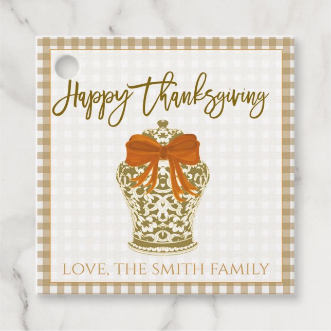 Étiquettes cadeaux pour gingembre d'automne (Devant)