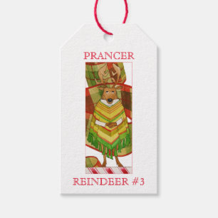 Étiquettes cadeaux PRANCER REINDEER