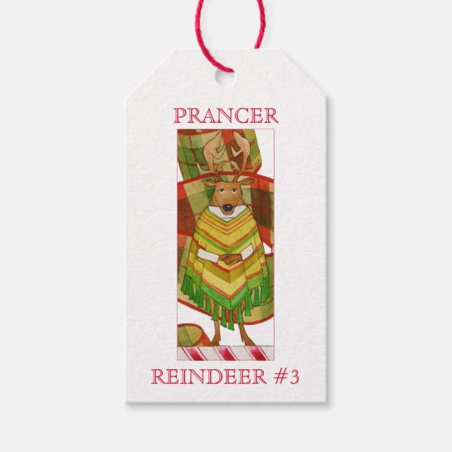 Étiquettes cadeaux PRANCER REINDEER (Devant)