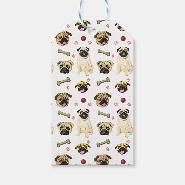 Étiquettes Cadeaux Pug (Devant)