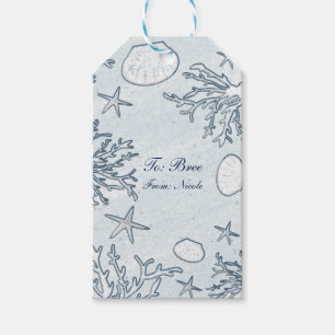 Étiquettes Cadeaux Récif de Corail de Mer Coquilla