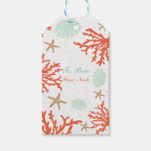 Étiquettes Cadeaux Récif de Corail de Mer Coquilla