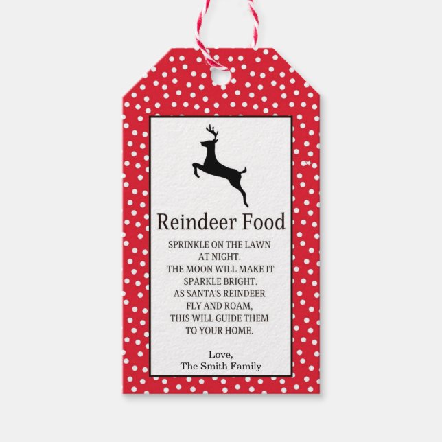 Étiquettes cadeaux Reindeer Food (Devant)