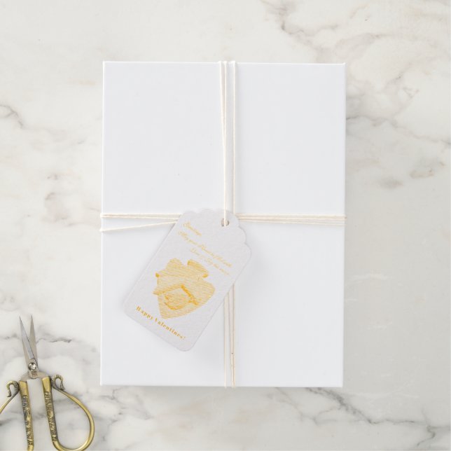 Étiquettes Cadeaux Salutations ! Joyeuse Saint-Valentin (Avec de la ficelle)