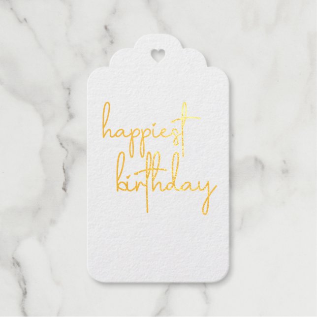Étiquettes Cadeaux Script tendance plus heureux anniversaire heureux (Recto)