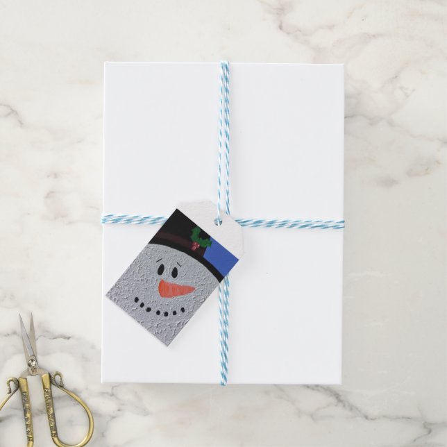 Étiquettes cadeaux Snowman (Avec de laficelle)