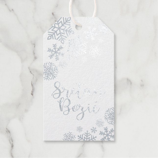 Étiquettes Cadeaux Sretan Božić bosniaque, Noël croate, Élégant (Recto)