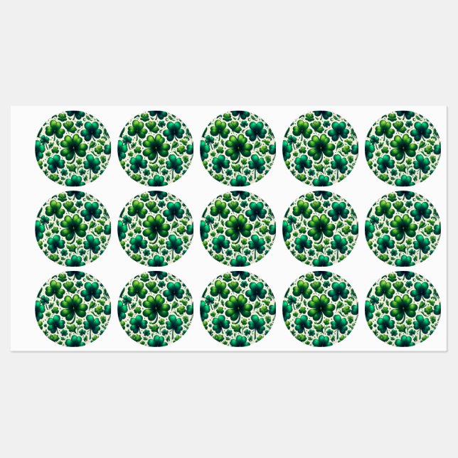 Étiquettes Cadeaux St. Patrick’s Day Shamrock Chan (Feuille)