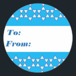 Étiquettes cadeaux Star juive bleue<br><div class="desc">Ces autocollants sont de deux tailles,  et ils sont parfaits pour Hanoukka ou toute occasion de cadeaux juifs.</div>